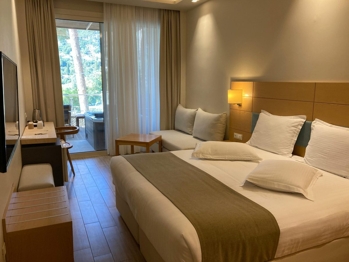 Clean, well-kept hotel guest room